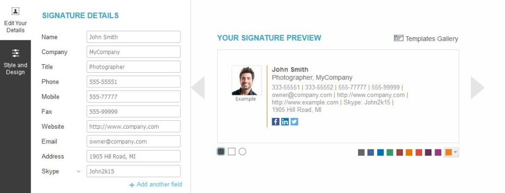 free modern html email signature generator